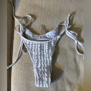 White Lace Ruffle Bikini Bottom